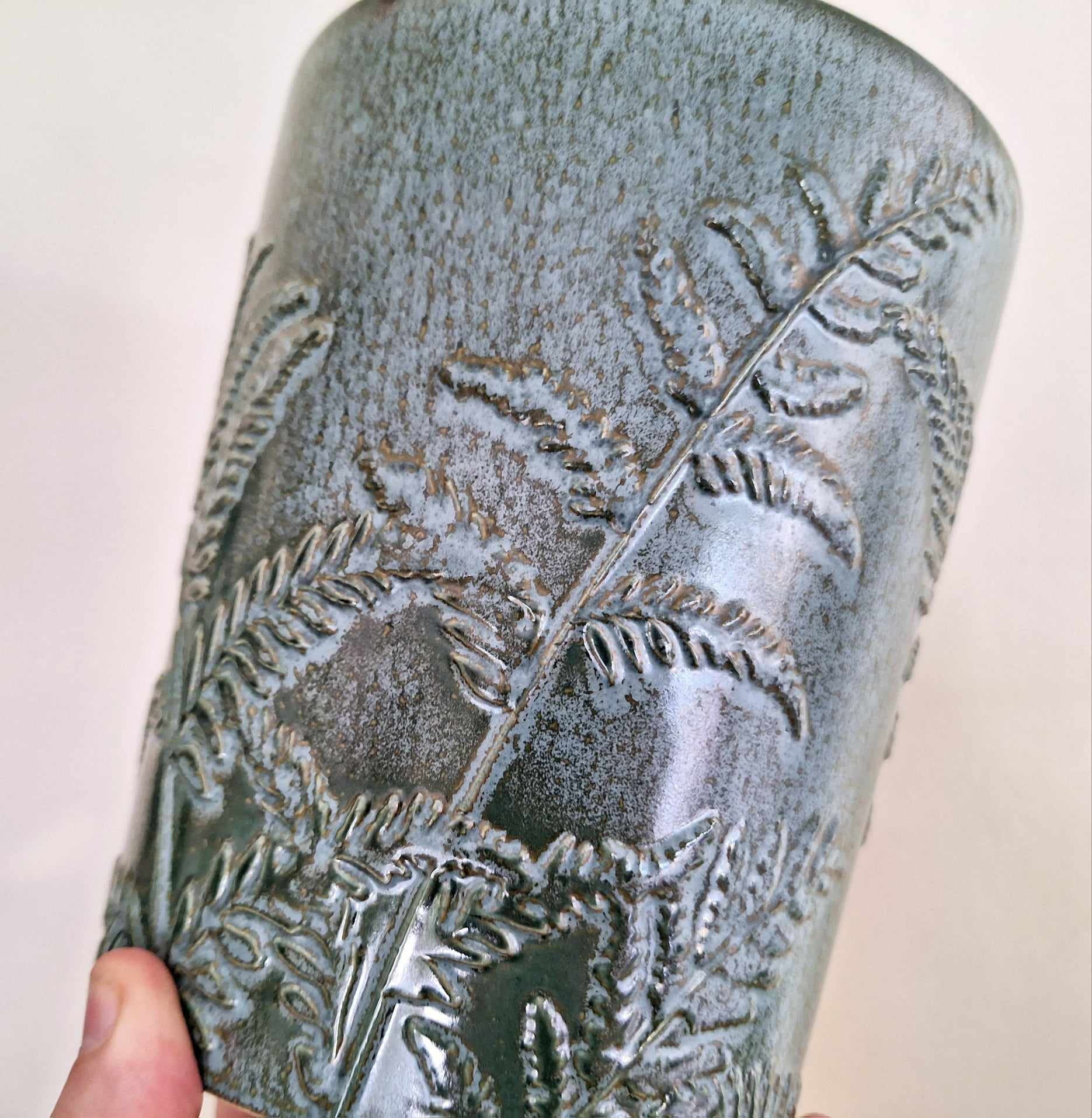 Vase Vintage  Green Ceramic Vase/Planter Decorative Homeware Stoneware Vase, Earthenware Green Flower Floral Vase Plant Pot