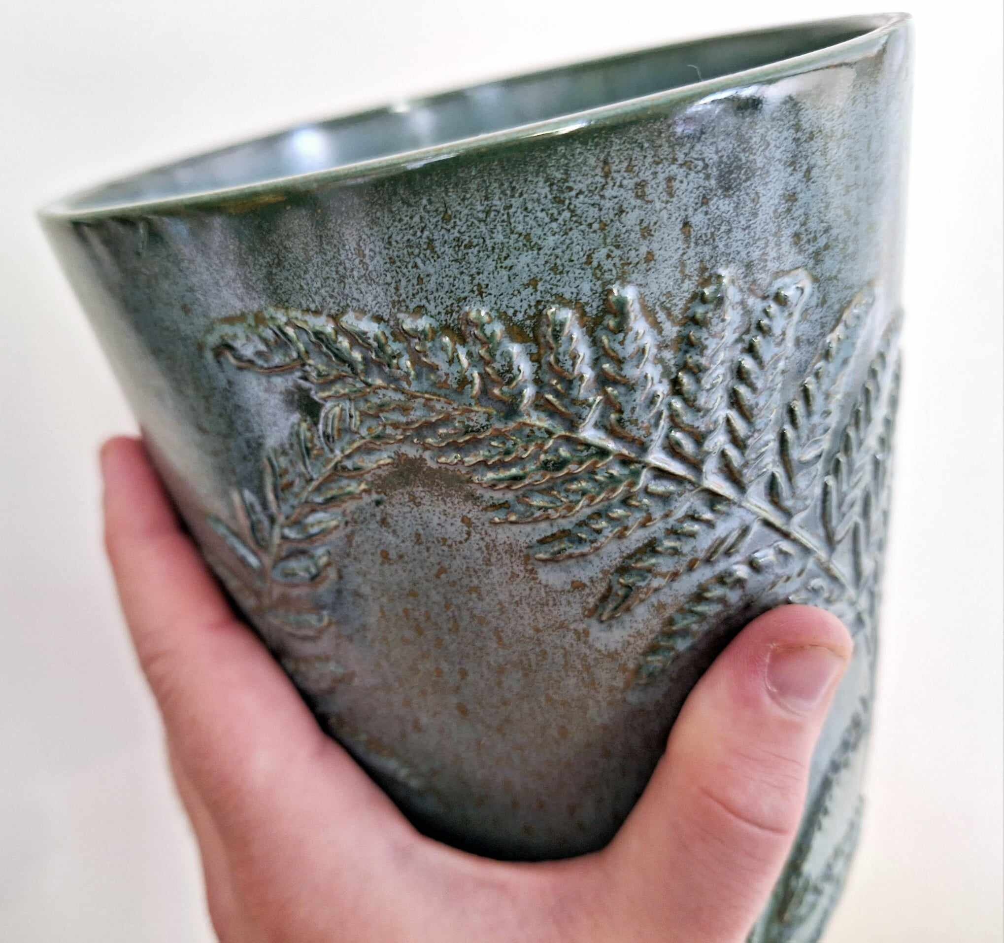 Vase Vintage  Green Ceramic Vase/Planter Decorative Homeware Stoneware Vase, Earthenware Green Flower Floral Vase Plant Pot