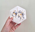 Aynsley Lidded Jar Trinket Box  "Just Orchids" Hexagonal Box & Lid fine Bone China Porcelain Made in England  Pattern Collectable Vintage