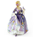 Royal Doulton Nicola Figurine - Classic Pretty Lady Porcelain Sculpture in Purple Dress HN2839