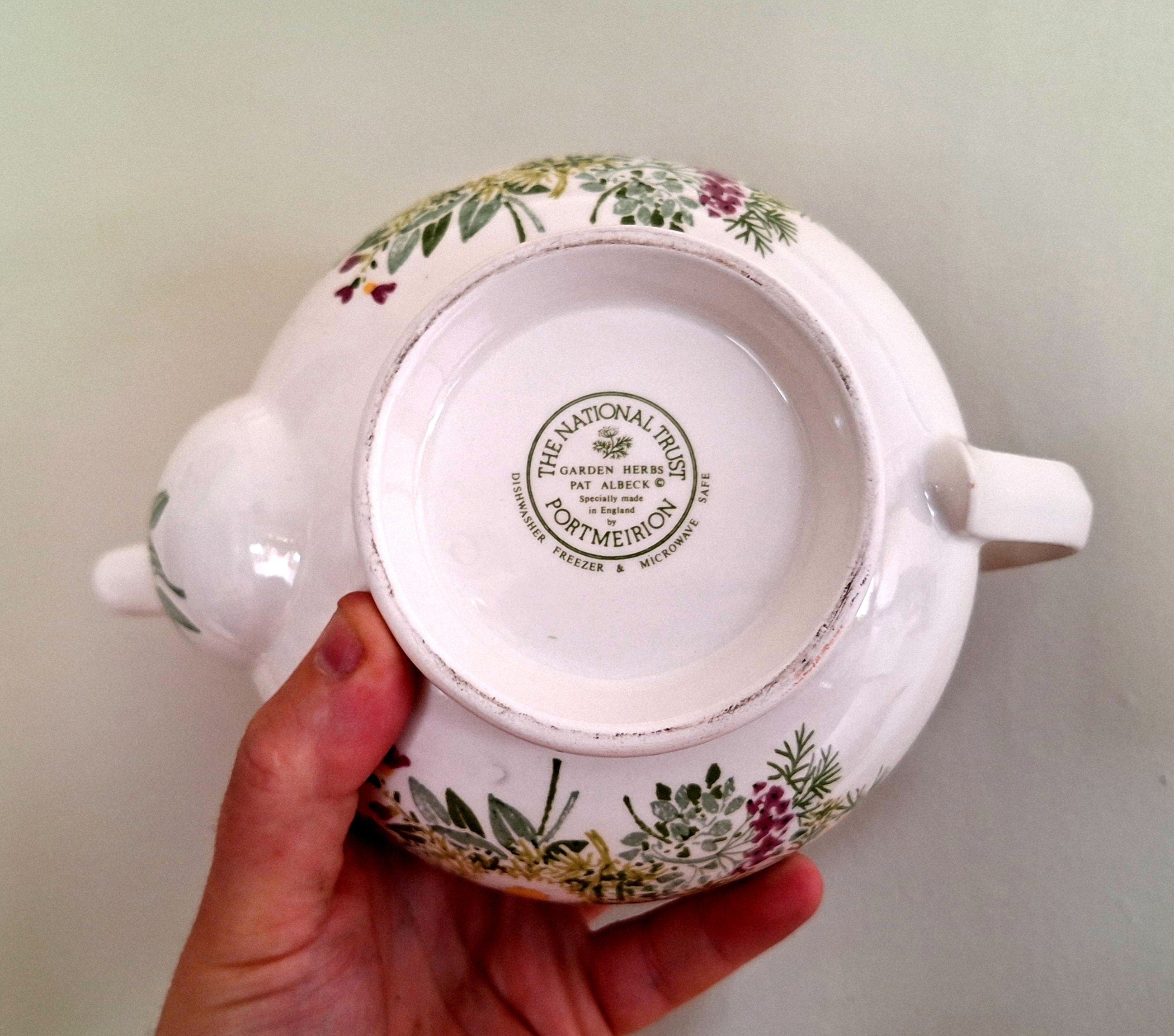 Ceramic Teapot Portmeirion The National Trust Garden Herbs England, Hand Painted Teapot, Afternoon Tea English Porcelain China Teapot