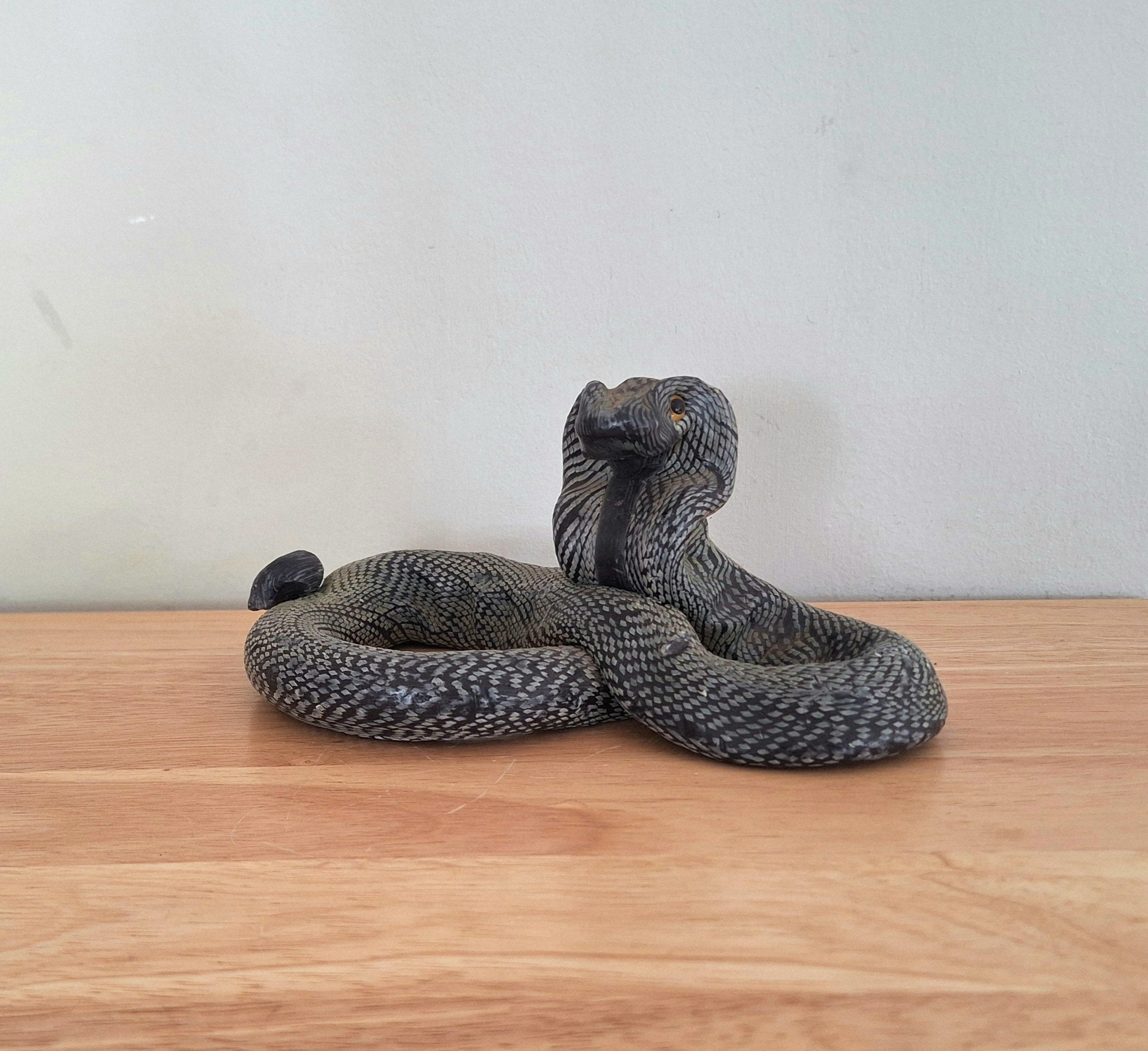 Handmade Cobra Snake Wax Candle - Handcrafted Snake Figurine Sculpture