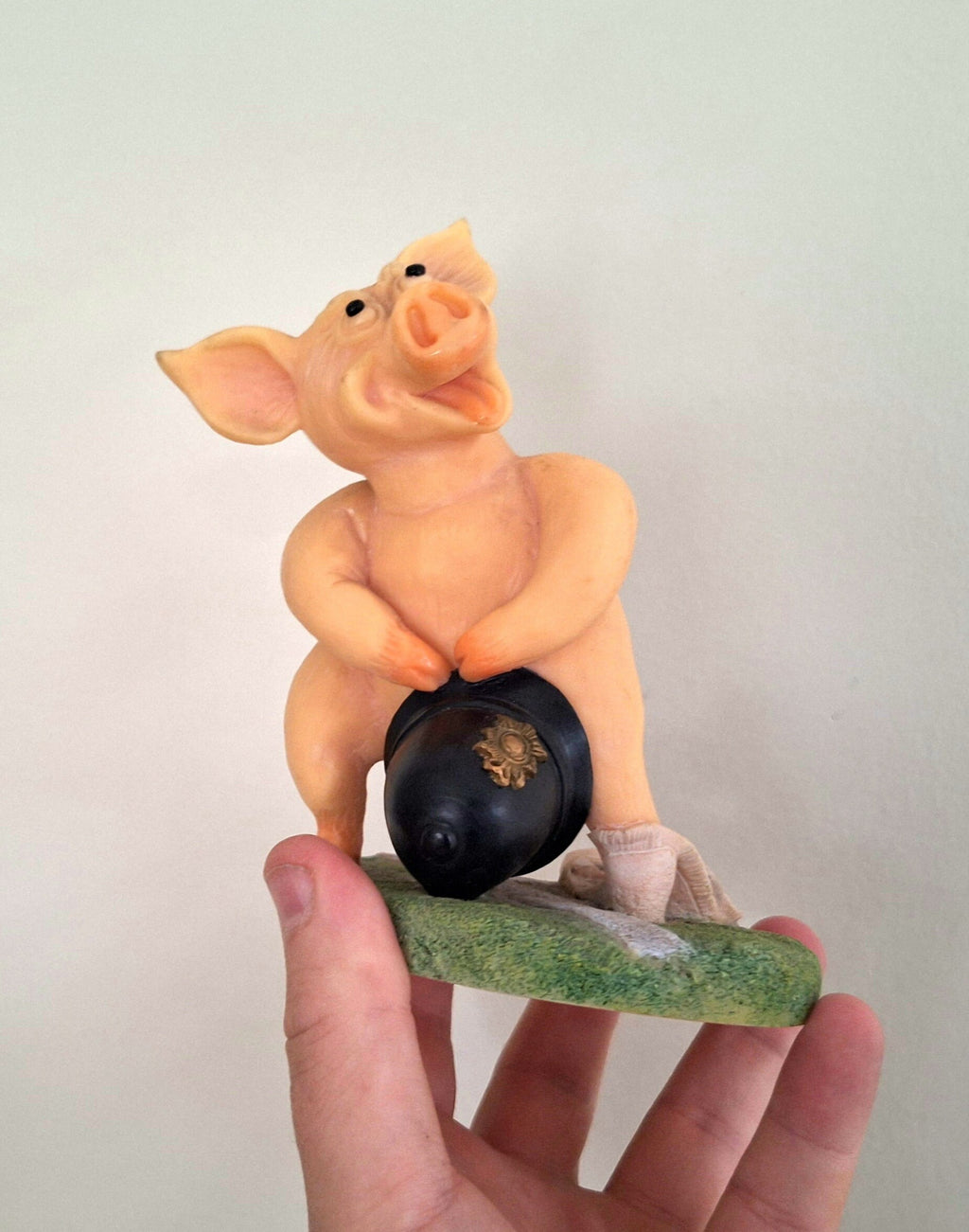 Vintage Pig Figurine Pigtails Collectable Pig Ornament Kitsch Pig Statue Pig  Retired Piggin 'The Boss'