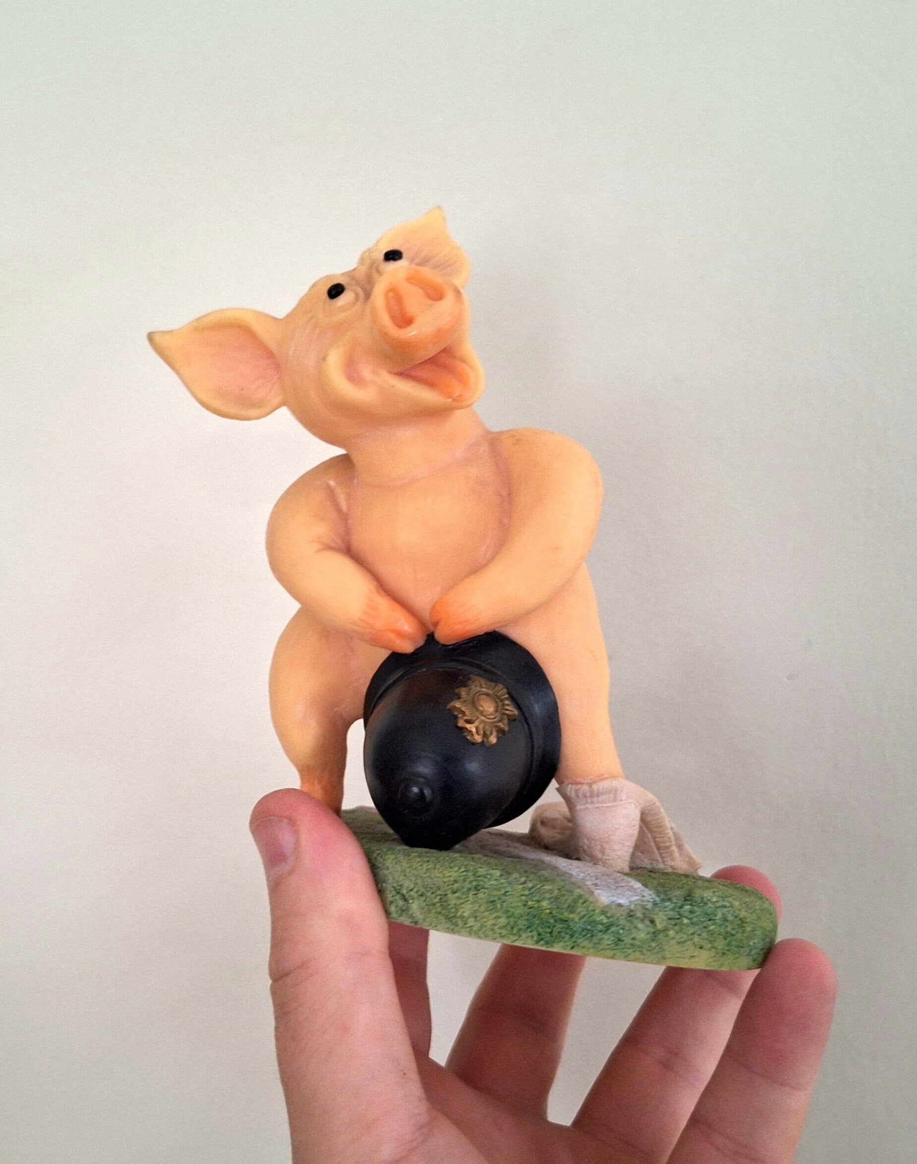 Vintage Pig Figurine Pigtails Collectable Pig Ornament Kitsch Pig Statue Pig  Retired Piggin 'The Boss'