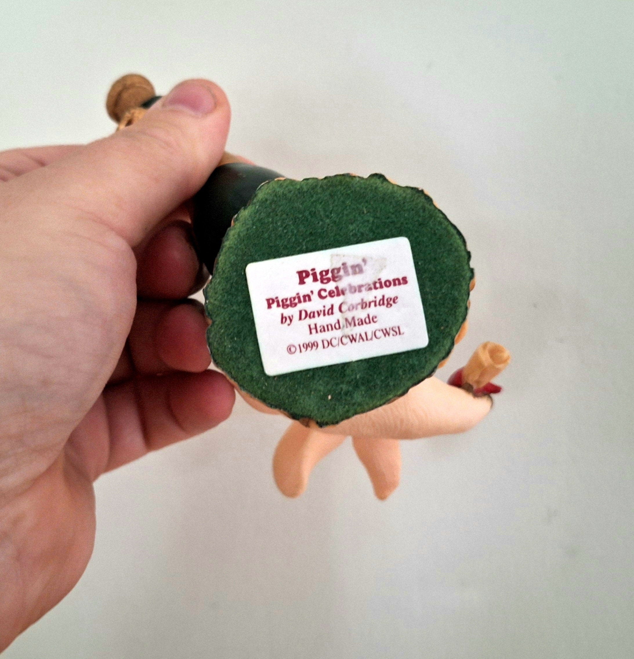 Vintage Pig Figurine Pigtails Collectable Pig Ornament Kitsch Pig Statue Pig  Retired Piggin 'Celebrations'''