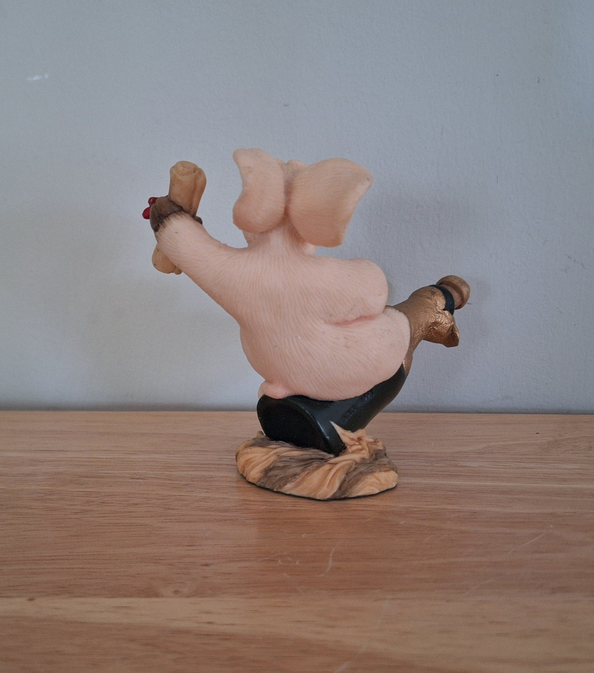 Vintage Pig Figurine Pigtails Collectable Pig Ornament Kitsch Pig Statue Pig  Retired Piggin 'Celebrations'''