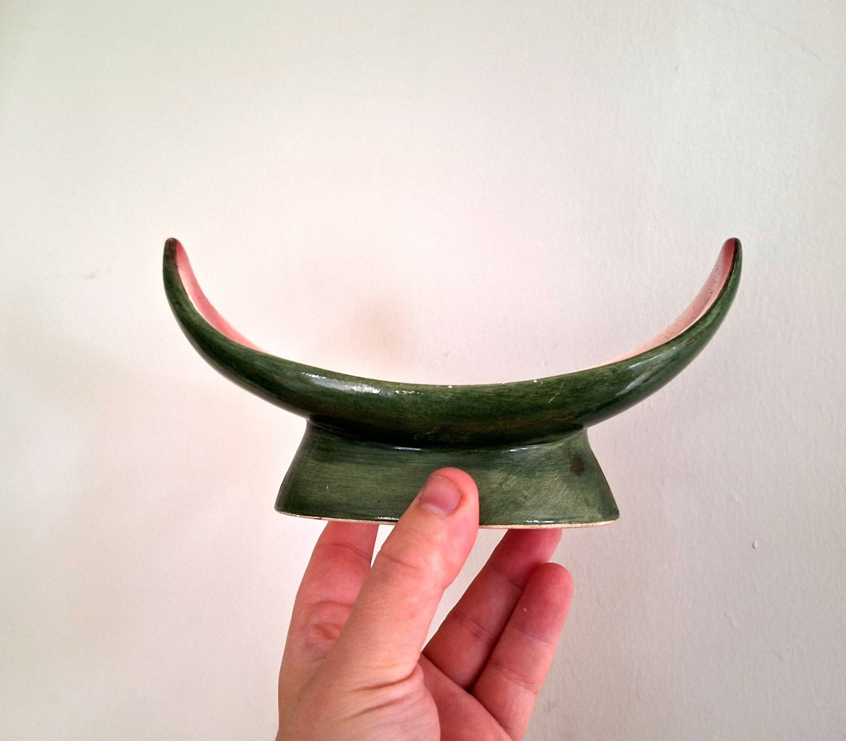 Vintage Watermelon Slice Ceramic Serving Dish  Hand-Painted Fruit Bowl | Retro Kitchen Décor | Collectible Tableware