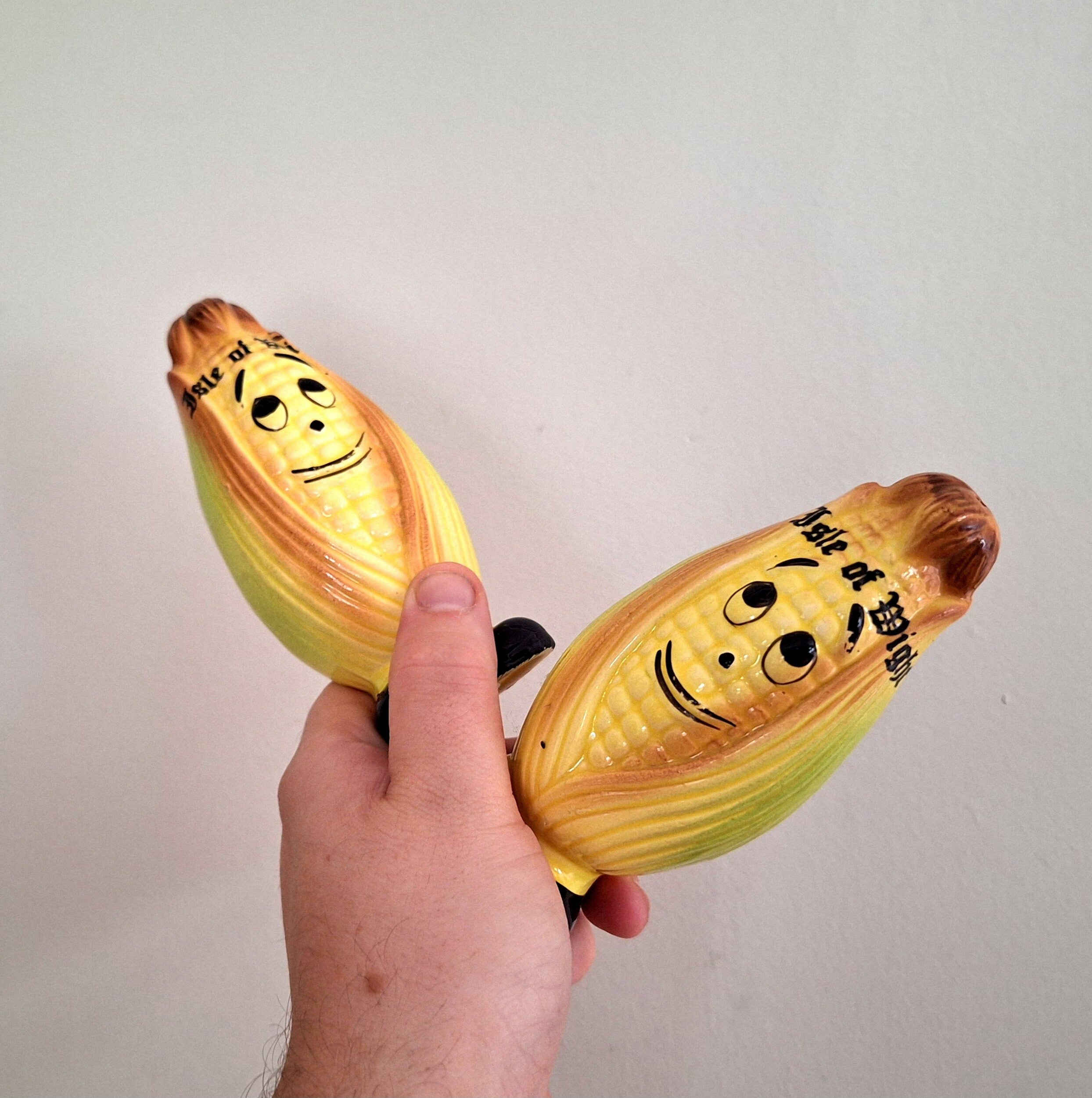 Vintage Corn Salt and Pepper Shakers  Hand-Painted Ceramic Cruets | Retro Kitchen Décor | Collectible Tableware