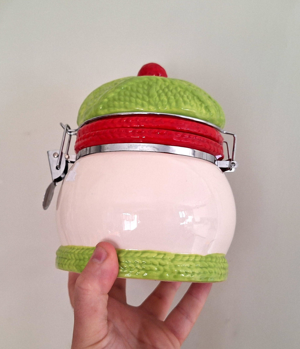 Snowman Cookie Jar  Festive Holiday Kitchen Décor & Storage | Christmas Treats Container | Winter Wonderland Tableware Biscuit Barrel/Jar