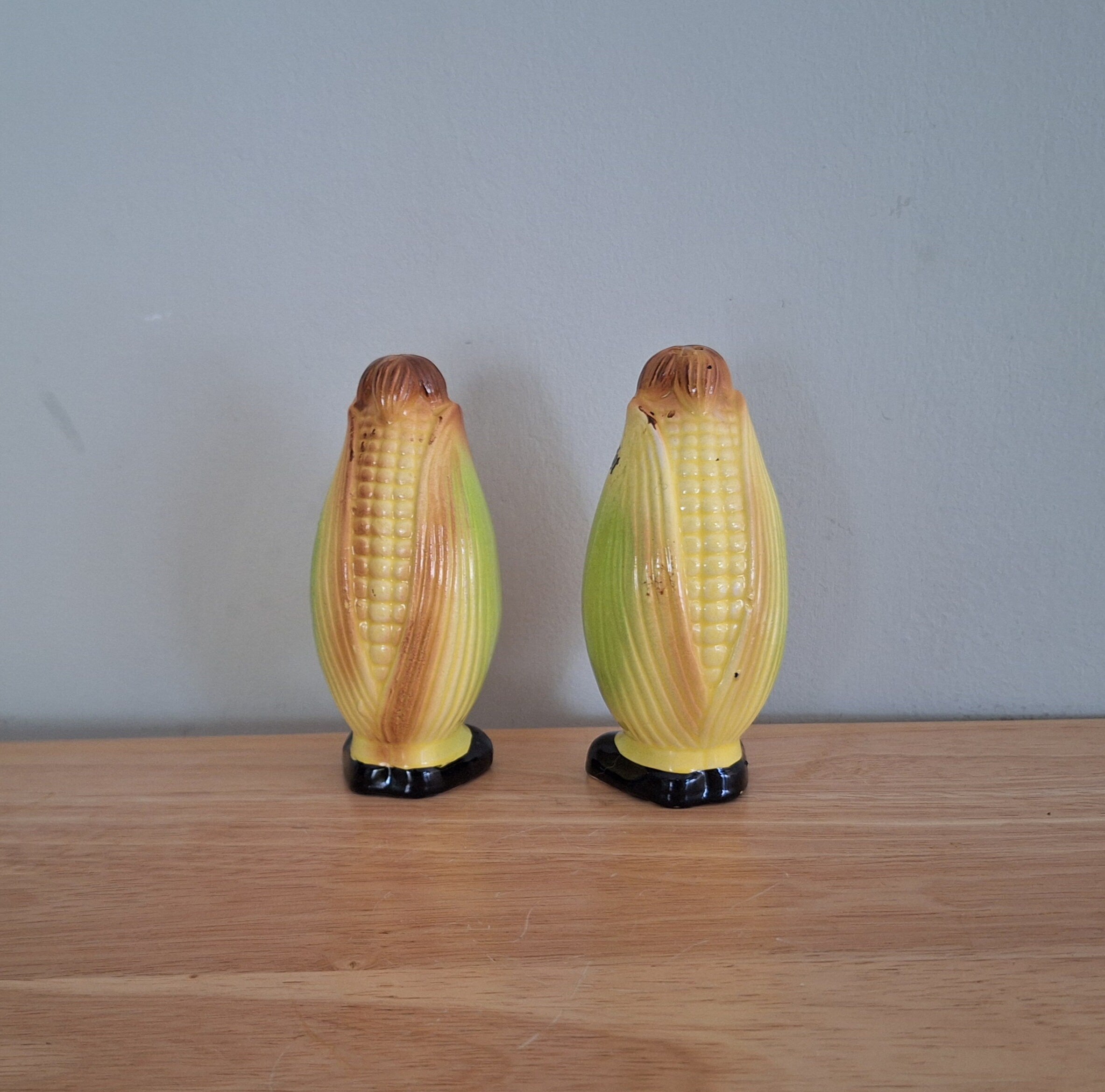 Vintage Corn Salt and Pepper Shakers  Hand-Painted Ceramic Cruets | Retro Kitchen Décor | Collectible Tableware