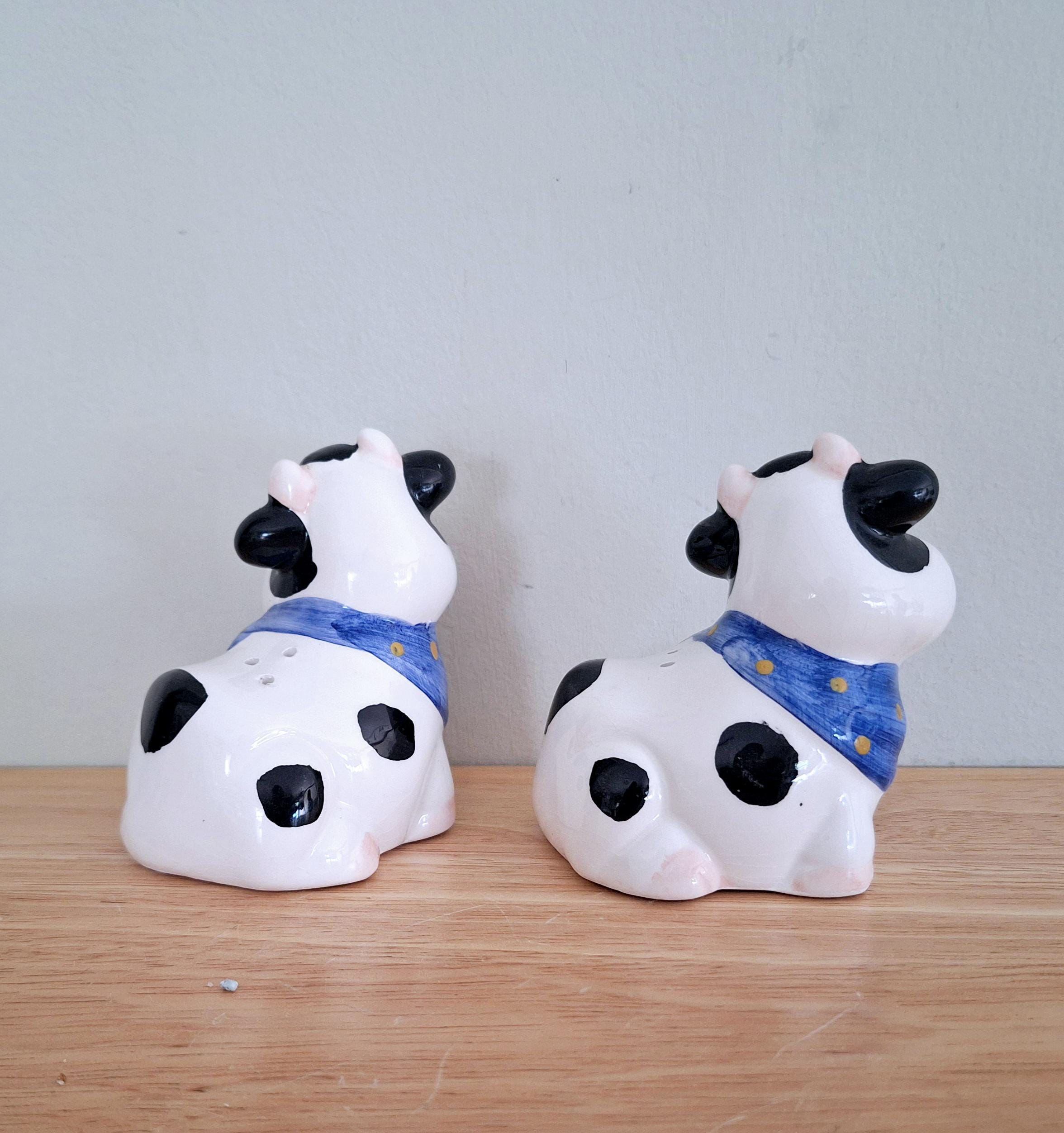 Adorable Cow Salt and Pepper Shakers - Hand-Painted Ceramic Farmhouse Decor