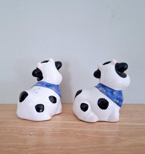 Adorable Cow Salt and Pepper Shakers - Hand-Painted Ceramic Farmhouse Decor