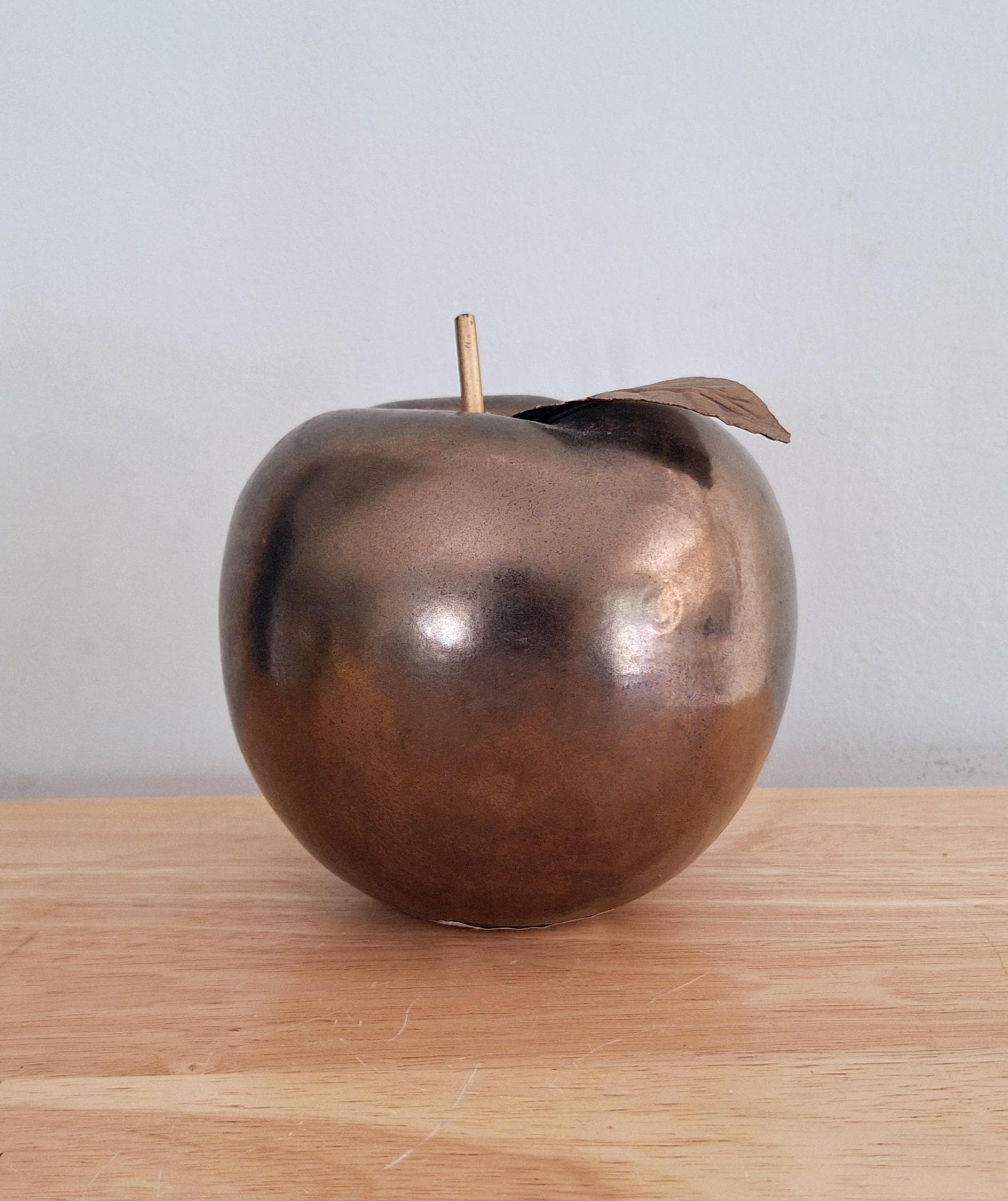 Vintage Ceramic Gold Apple Figurine | Elegant Home Decor | 6" Gold Apple | Mid-Century Modern | Decorative Ceramic Apple Ornament