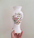 Aynsley Pembroke Bone China Vase - 8.5" Cascade Vase with Floral and Bird Motif  Vintage Collectible Fine English China - Gold Trimmed Edges