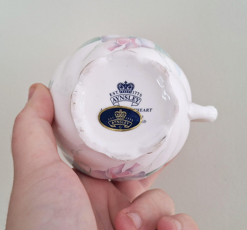Vintage Aynsley "Little Sweetheart" Floral Bone China Milk Jug/Creamer  English Fine China, Pastel Floral Pattern, Collectible Tea Party