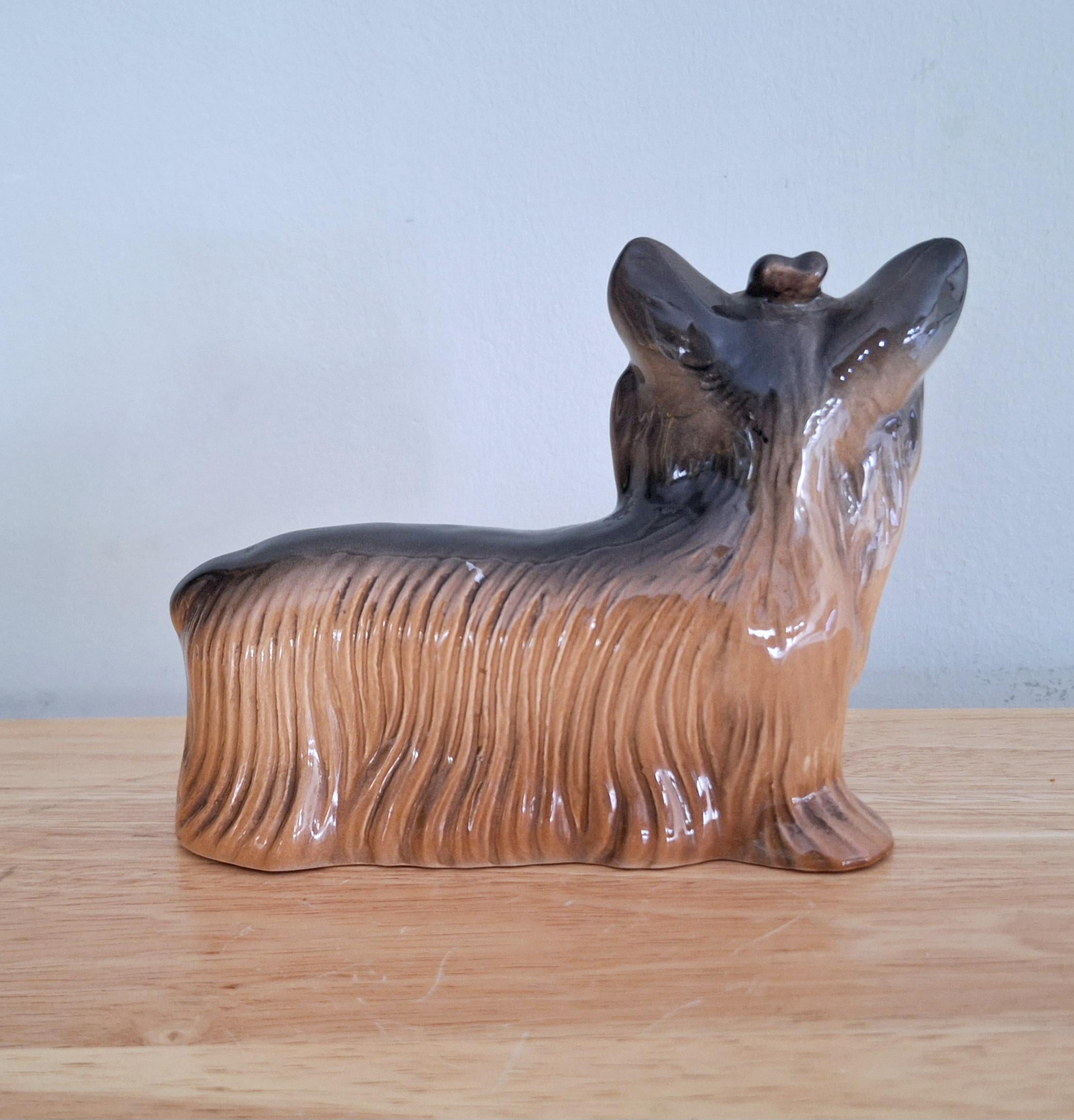 Vintage Melba Ware Yorkshire Terrier Figurine  Ceramic Yorkie Dog Statue  Made in England  Hand-Painted Pet Collectible