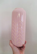 Pastel Pink Ceramic Tall Vase with Chevron Pattern  Modern Geometric Home Décor, Elegant Flower Vase, Next Home Accessories