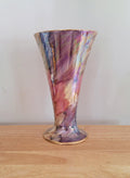 Vintage Old Court Ware Hand-Painted Iridescent Vase with Gold Trim - Made in England - 1950s - Collectible English Pottery Lustreware vase