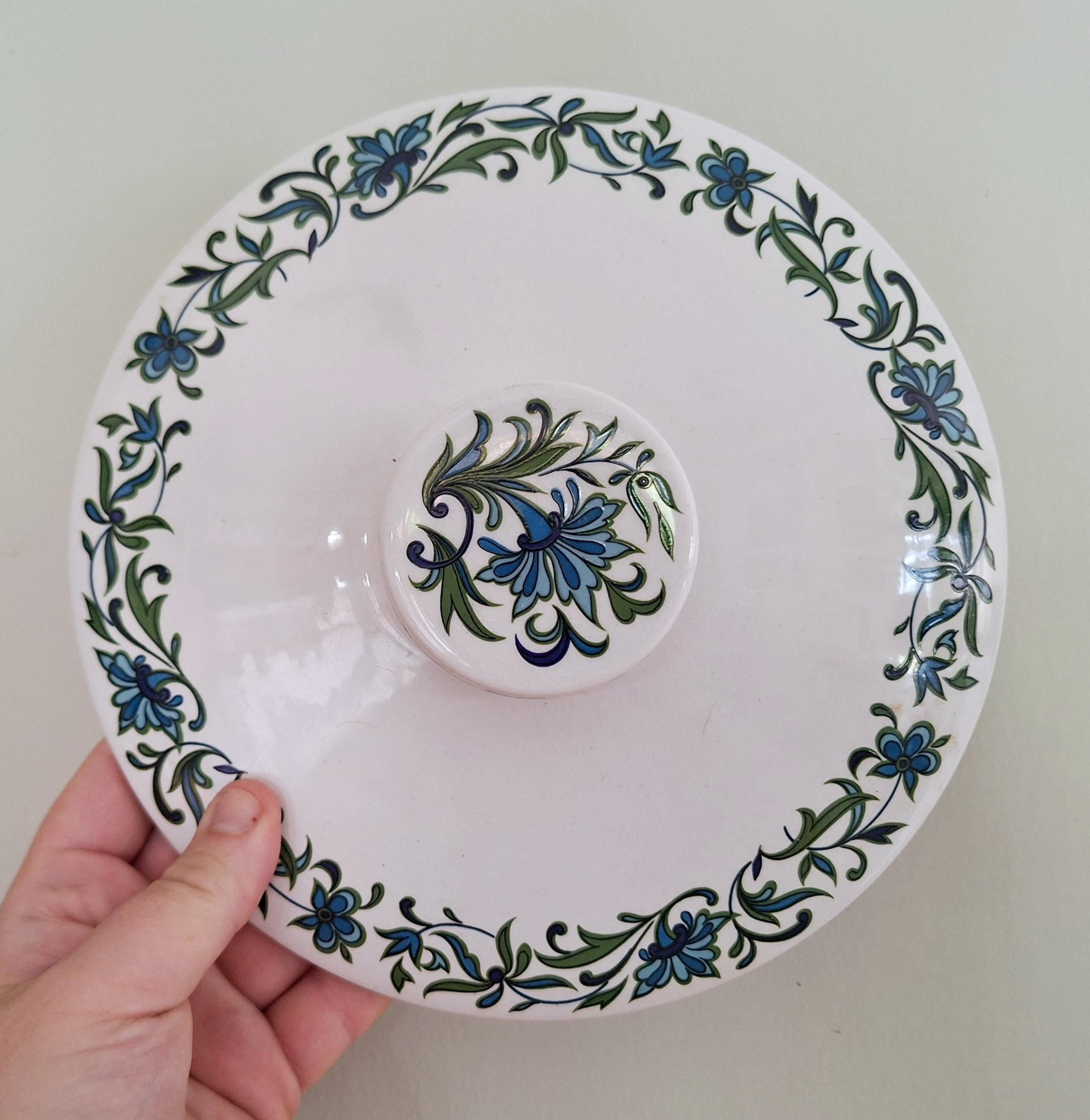 Vintage Midwinter Spanish Garden Casserole Dish with Lid by Jessie Tait - Floral Pattern - Staffordshire, England