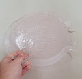 Vintage Glass Fish Serving Trays (Set of 3) - 1970s Clear Textured Glass - Mid-Century Modern Tableware