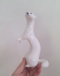Vintage Soviet Porcelain Weasel/Mink Figurine - Mid-Century Russian USSR Animal Collectible vintage Lomonosov  Russian Porcelain Winter Mink