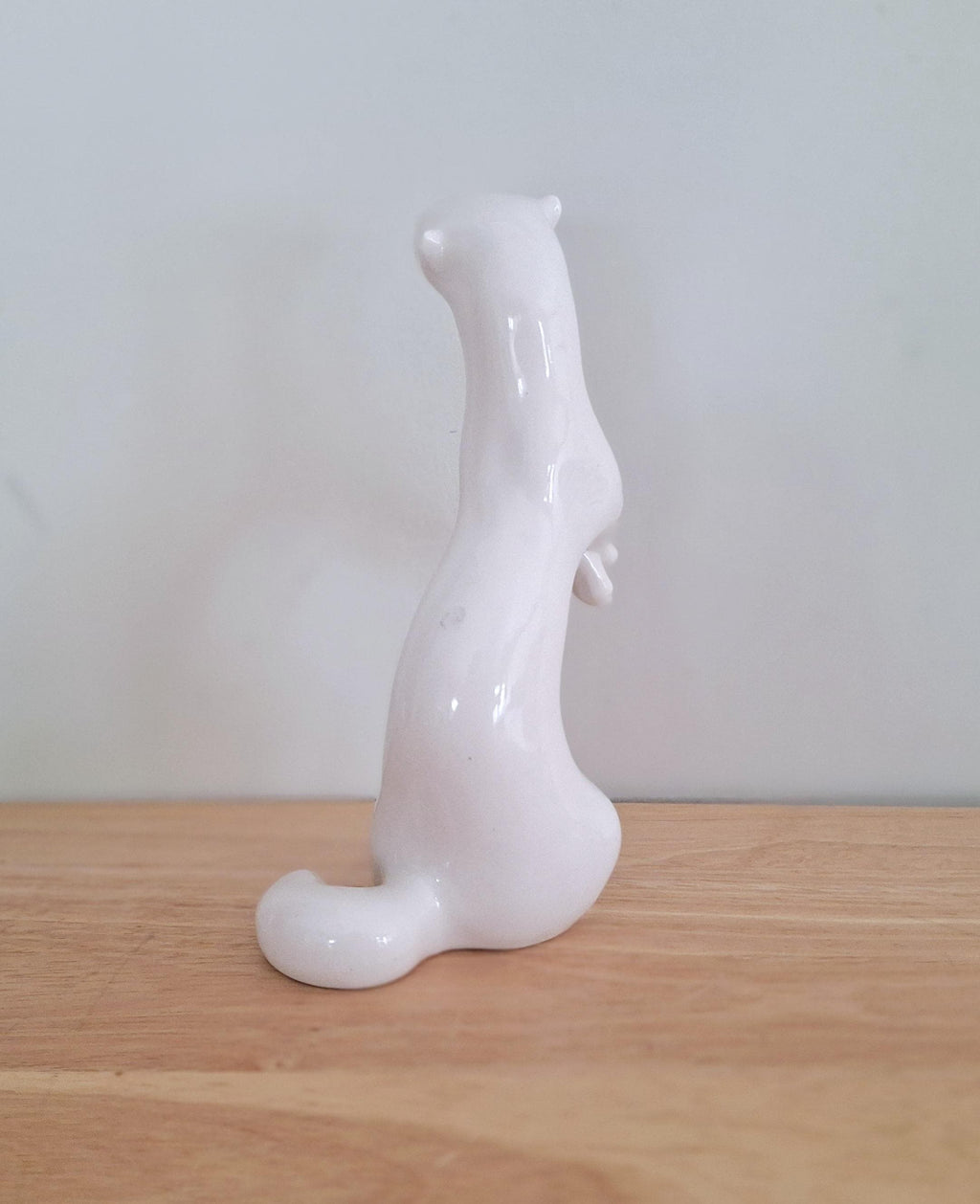 Vintage Soviet Porcelain Weasel/Mink Figurine - Mid-Century Russian USSR Animal Collectible vintage Lomonosov  Russian Porcelain Winter Mink