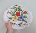 Vintage Italian Hand-Painted Ceramic Cake Plate and Serving Spatula - Floral Design