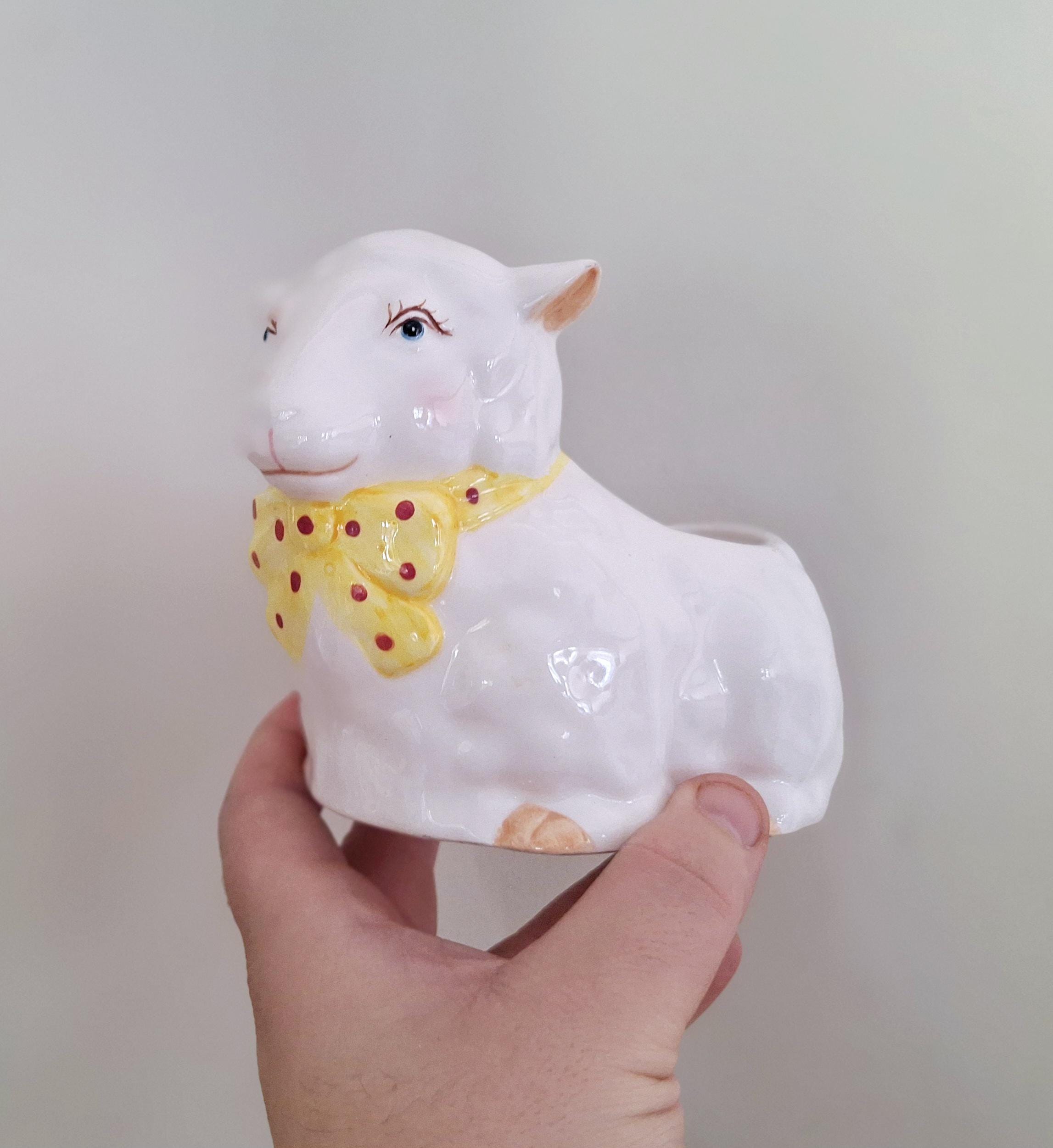 Vintage Christopher Wren Farmers Kitchen Sheep Planter, Staffordshire Tableware,  Animal Design Decor English Country Style Holder Plant Pot