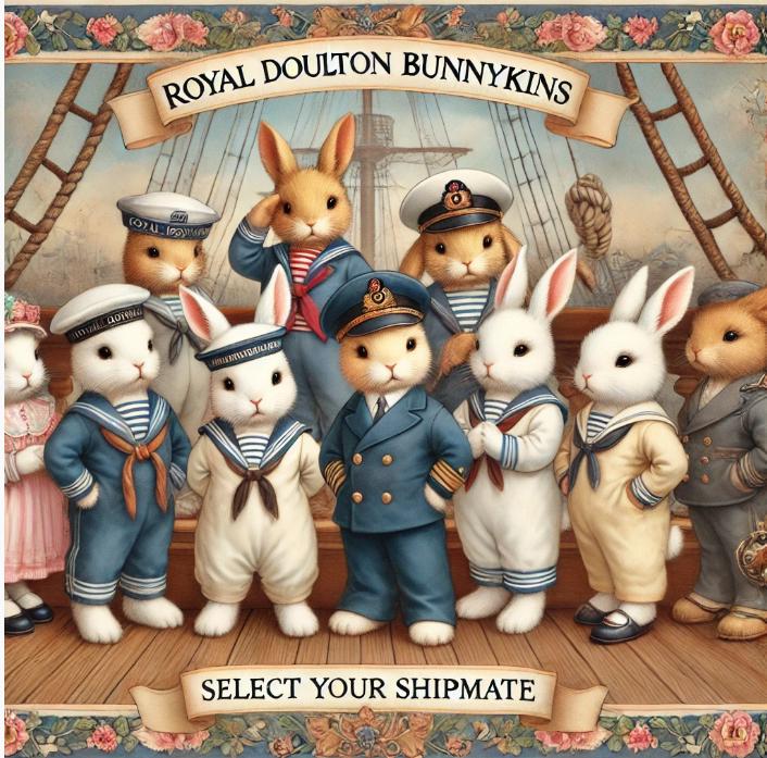 Royal Doulton Bunnykins Shipmates Collection  Adorable Collectible Figurines! Select Your Shipmate  Comes Boxed