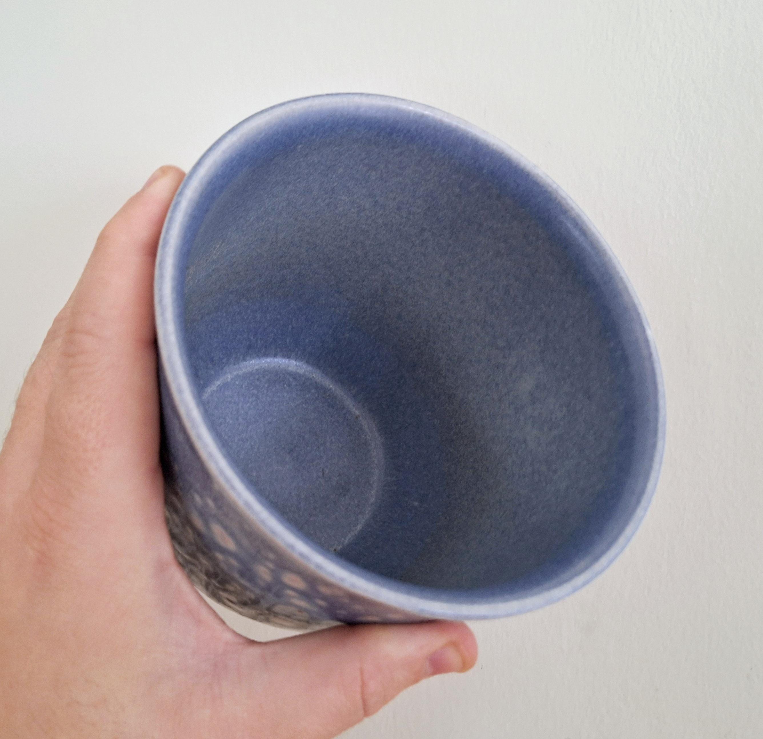 Vintage Scheurich Blue Speckled Ceramic Plant Pot | Mid-Century West German Pottery | Retro Flower Planter | Indoor Garden Decor