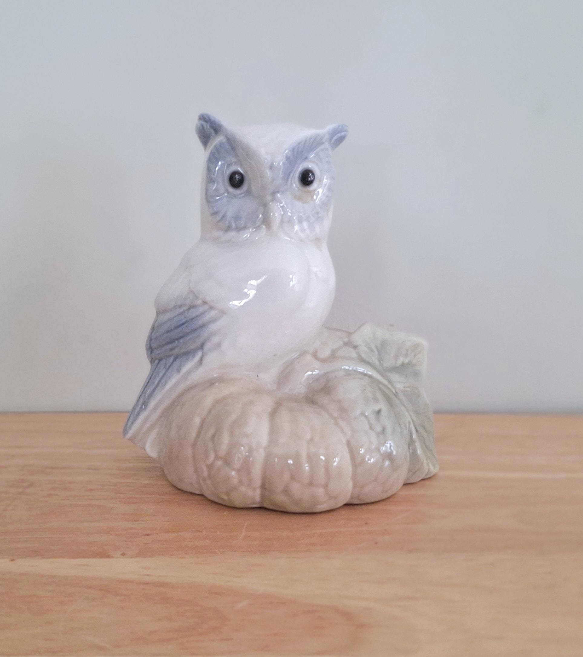 Vintage Ceramic Owl Figurine Tawny Owl Ornament Collectable Decorative Bird Owl  Lladro Style Bird Figure