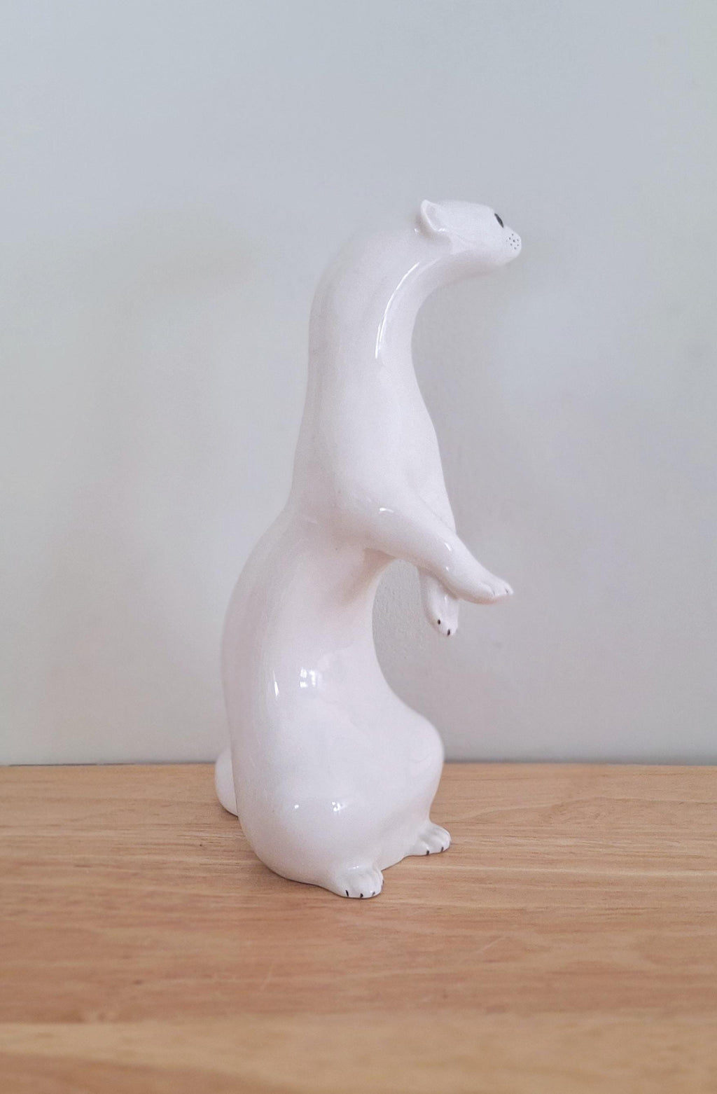 Vintage Soviet Porcelain Weasel/Mink Figurine - Mid-Century Russian USSR Animal Collectible vintage Lomonosov  Russian Porcelain Winter Mink