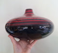 John Lewis Contemporary Red & Black Striped Decorative Vase  Unique Statement Piece for Modern Home Decor, Collectible Art Glass**