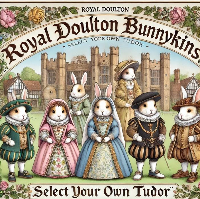 Royal Doulton Bunnykins Tudor Collection - Select Your Own Tudor Character Figurine | English Heritage Hand-Painted Collectibles