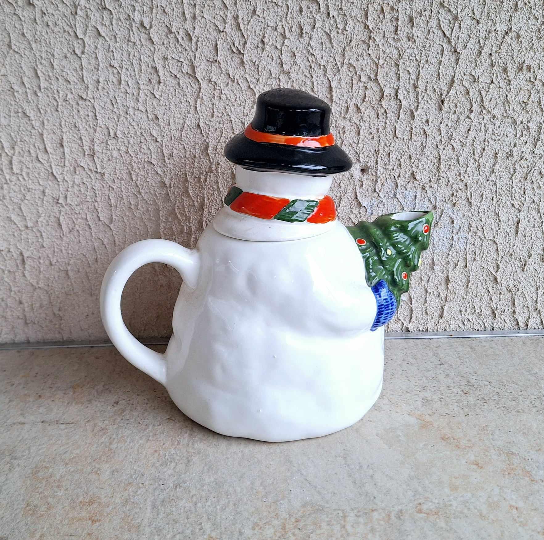 Vintage Snowman Ceramic Teapot | Holiday Teapot | Christmas Table Decor | Winter Wonderland Decor | Snowman Collectible | Holiday Gift
