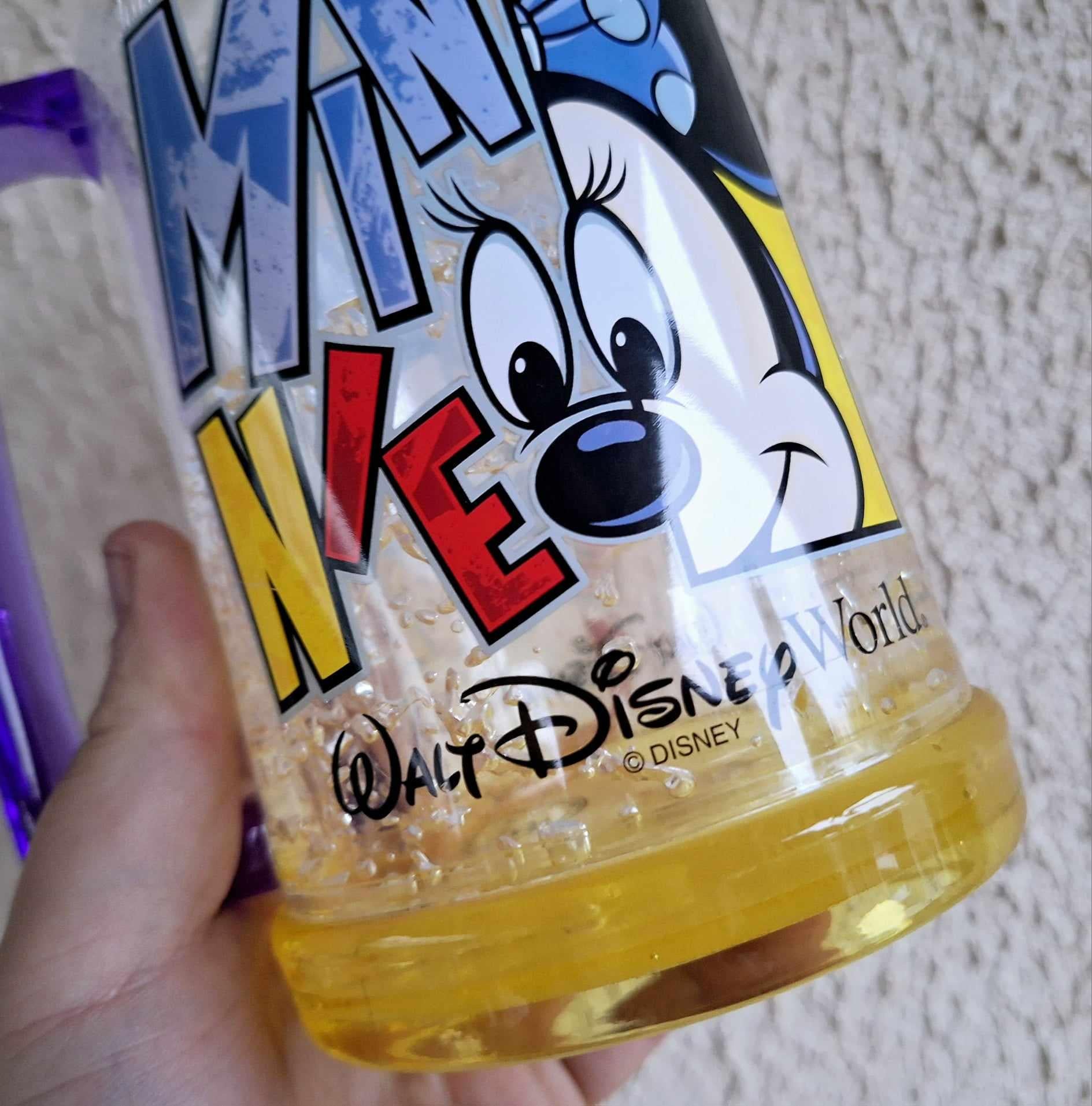 Vintage Walt Disney World Minnie Mouse Mug - Colorful Design with Purple Handle & Yellow Base - Disney Collector's Gift 1990s