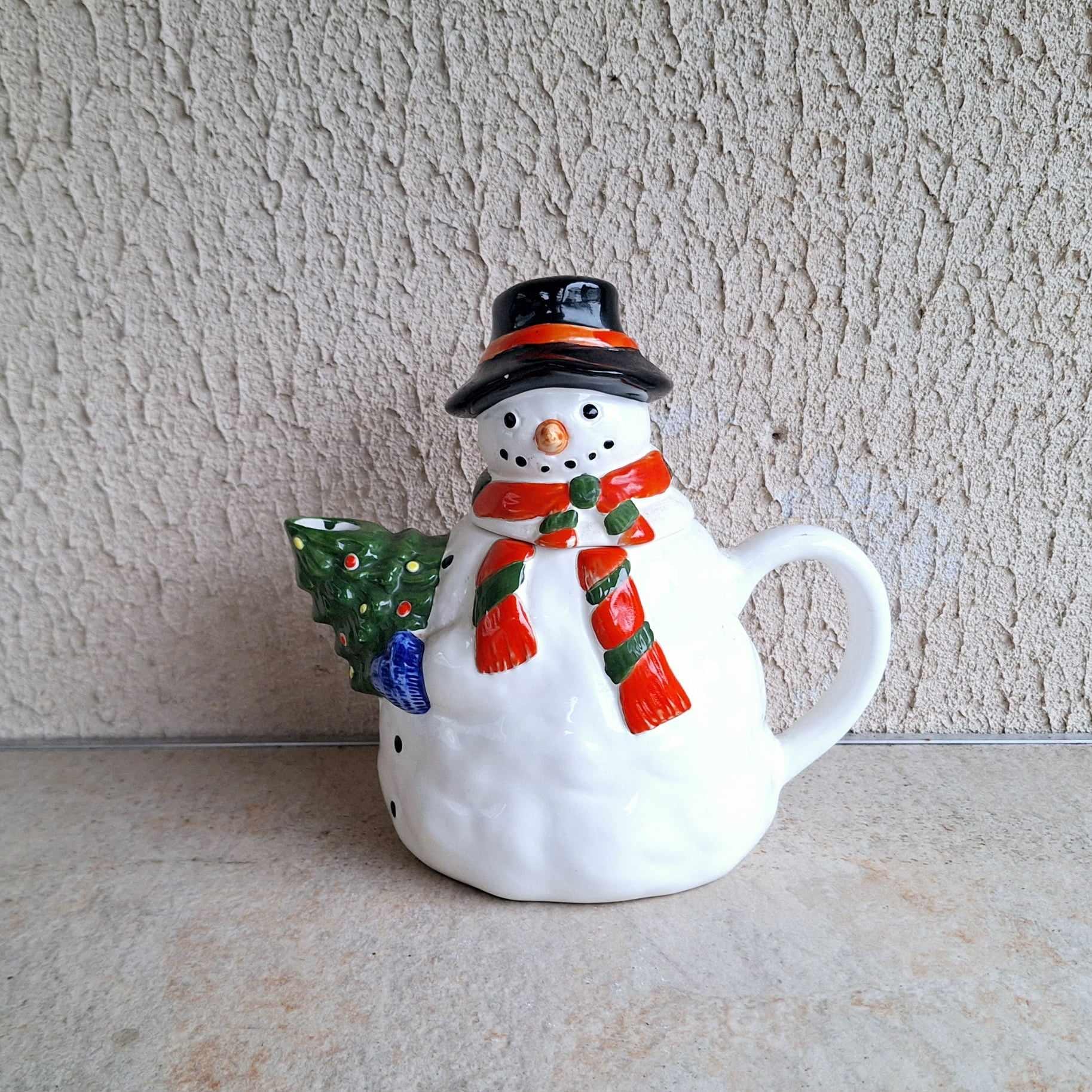 Vintage Snowman Ceramic Teapot | Holiday Teapot | Christmas Table Decor | Winter Wonderland Decor | Snowman Collectible | Holiday Gift