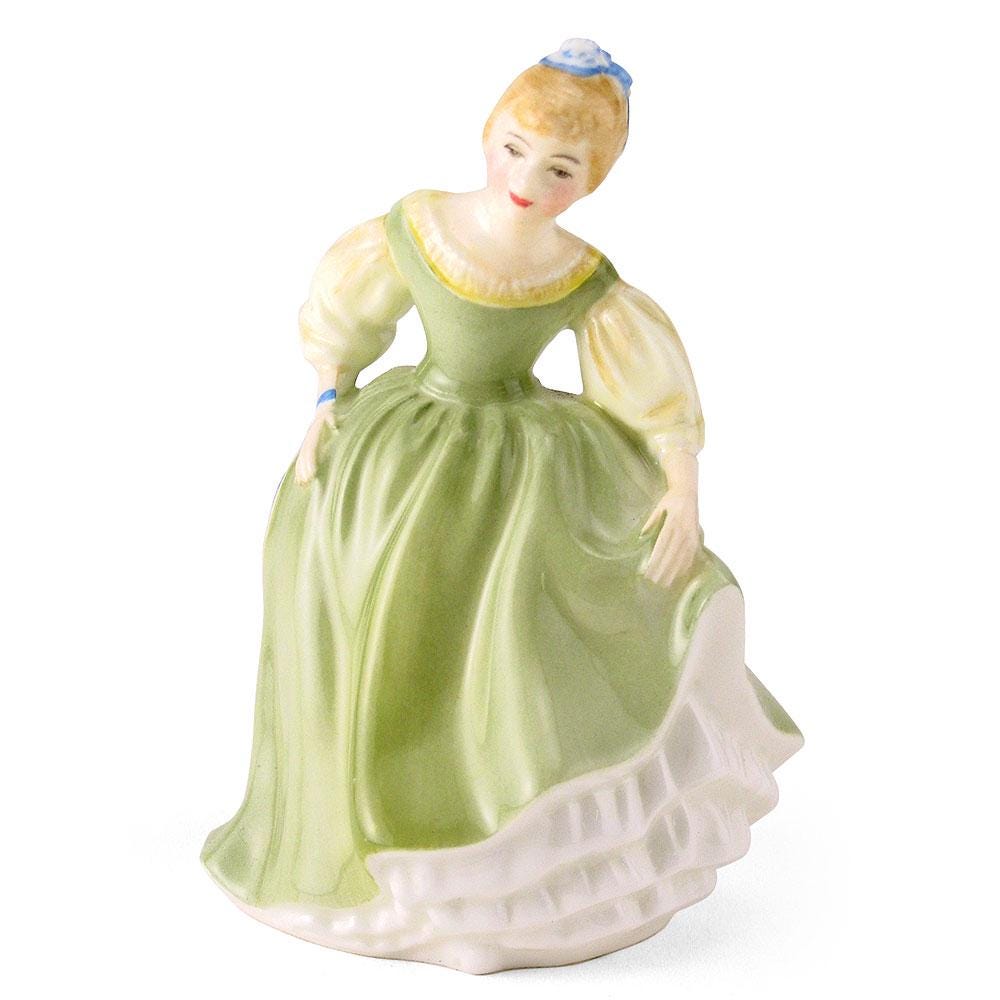 Royal Doulton “Fair Maiden HN2211 Figurine | Peggy Davies Design | Green & Yellow Dress | Pretty Ladies Series | Vintage Collectible