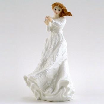 Royal Doulton “Thank You Figurine HN3390 | Elegant Lady in White | Collectible Bone China | 1991 Vintage Gift
