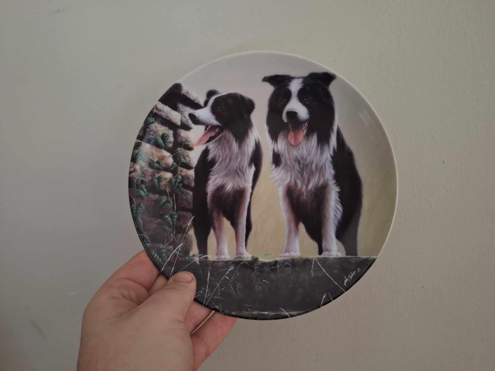Top Dog Danbury Mint Border Collie Plate by John Silver | Royal Worcester Dog Collector Plate | Vintage Gift for Dog Lovers