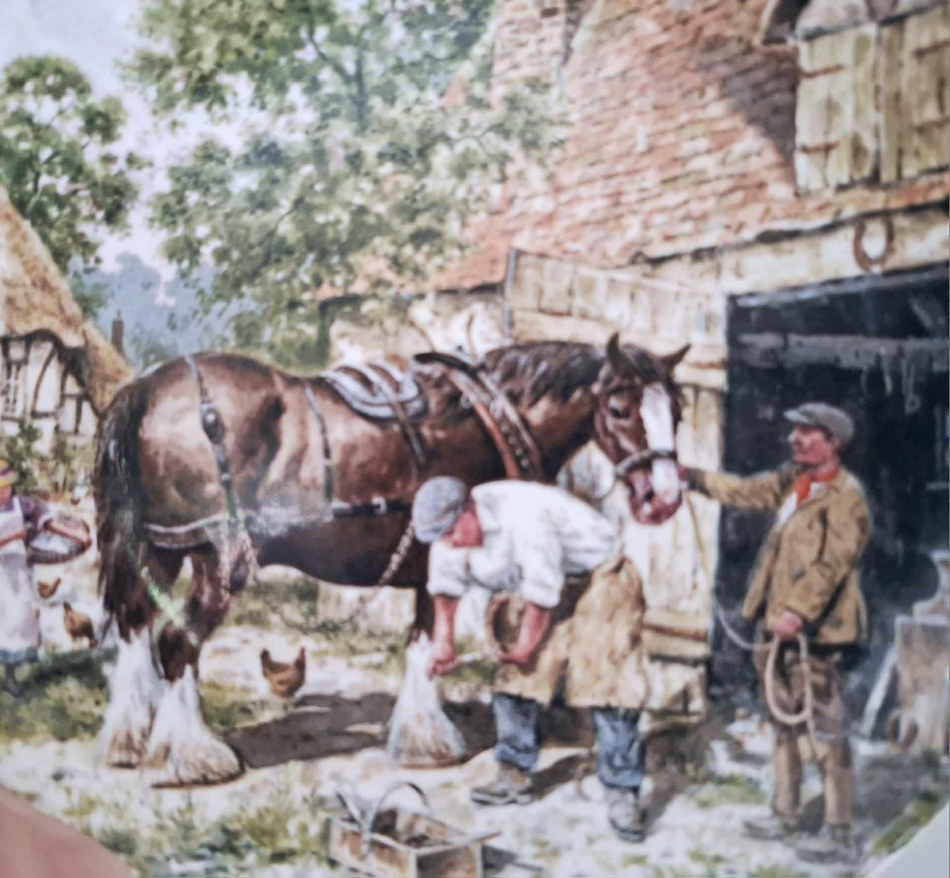 Wedgwood ‘The Blacksmiths Forge Collector Plate by John L. Chapman | 1989 Limited Edition | Life on the Farm Series | Rural Horse Scene |