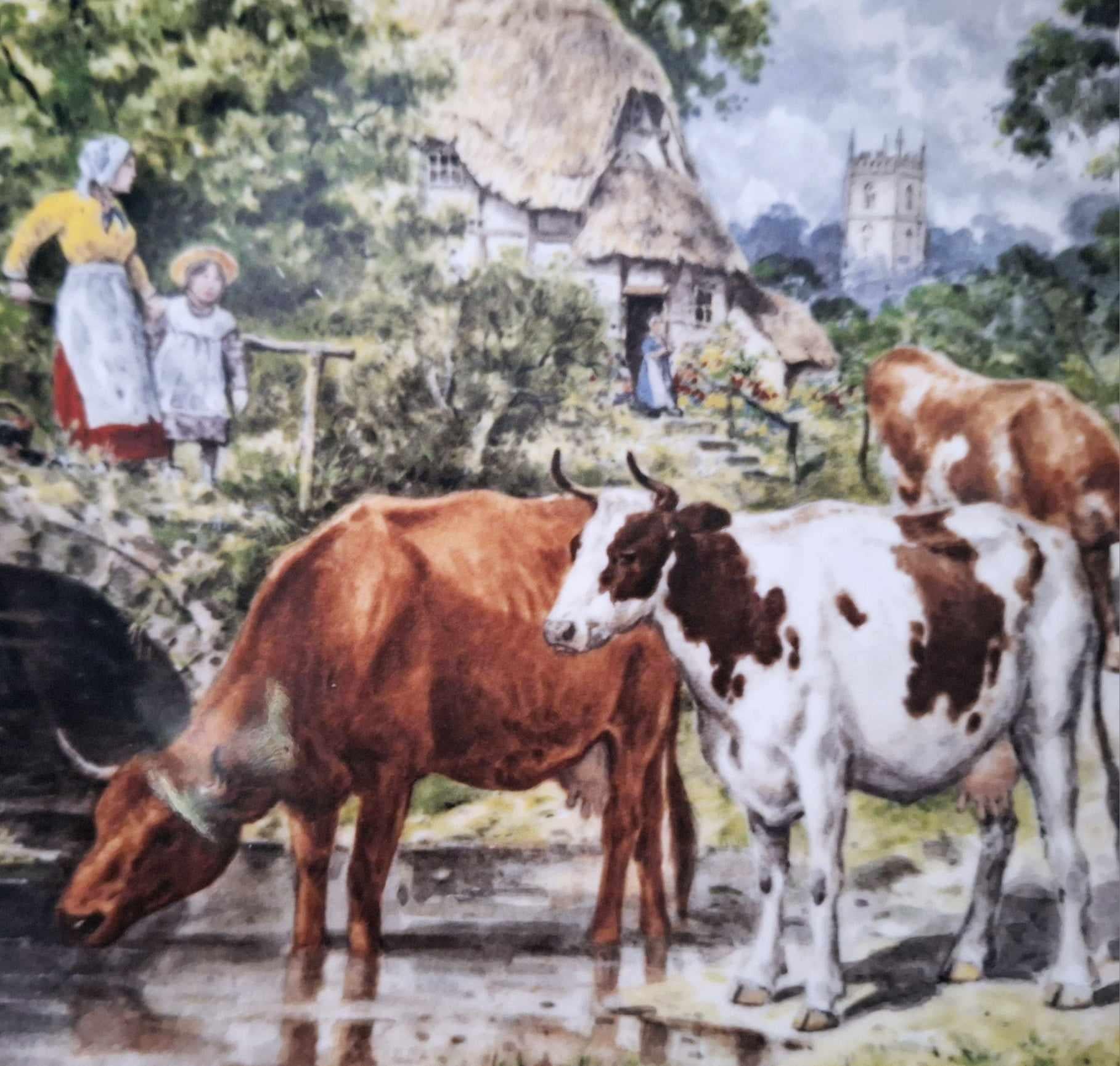 Wedgwood ‘A Cooling Drink Collector Plate by John L. Chapman | 1989 Limited Edition | Life on the Farm Series | Vintage Cattle Scene |