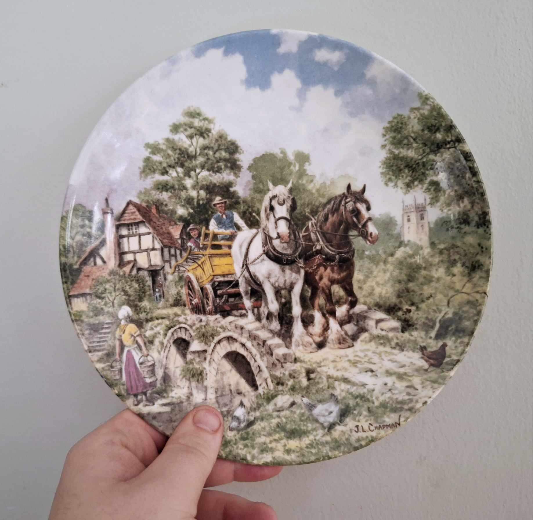 Wedgwood ‘Off to Work Collector Plate by John L. Chapman | 1988 Limited Edition  | Life on the Farm Series | Vintage English Plate
