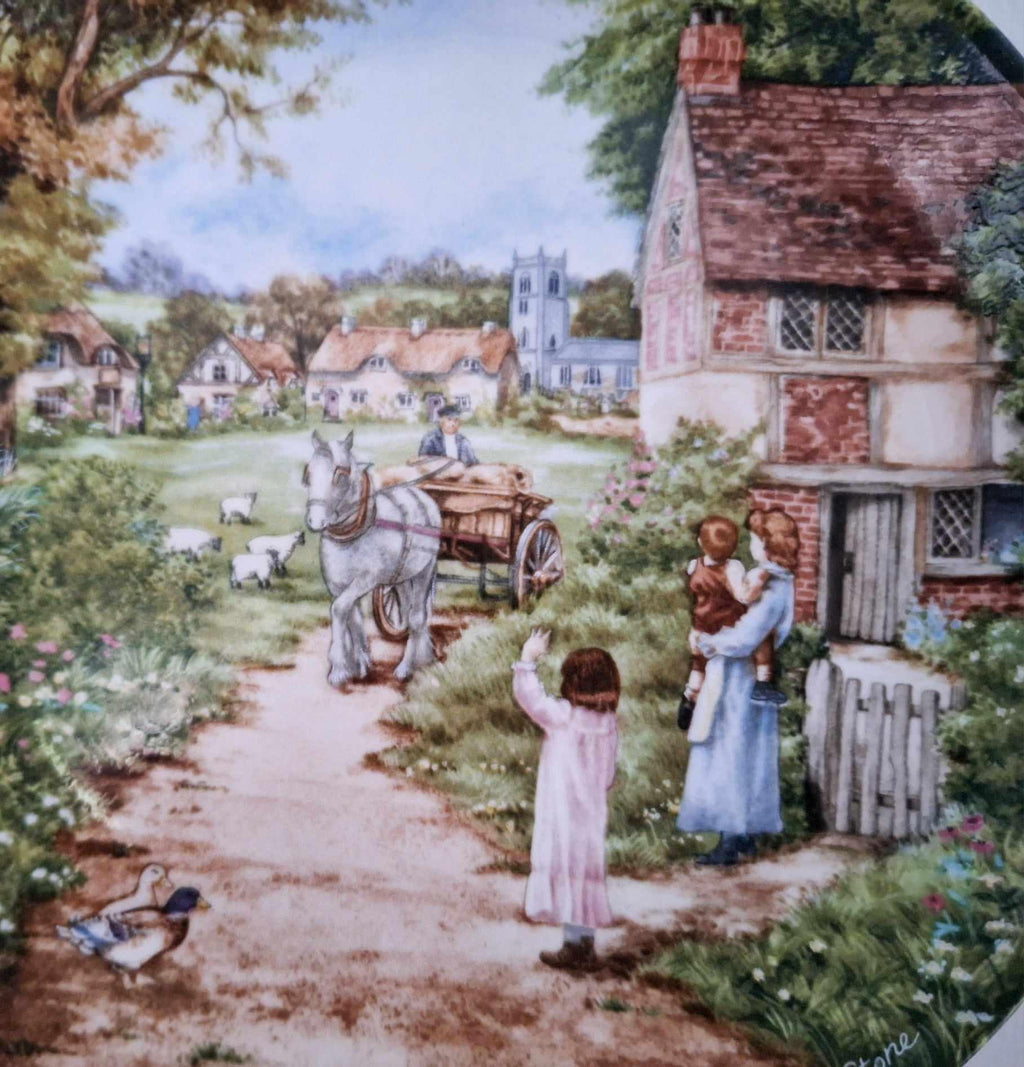 Wedgwood ‘The Path to the Green Plate by Petula Stone | 1989 Limited Edition | Village Green Series | English Countryside Scene