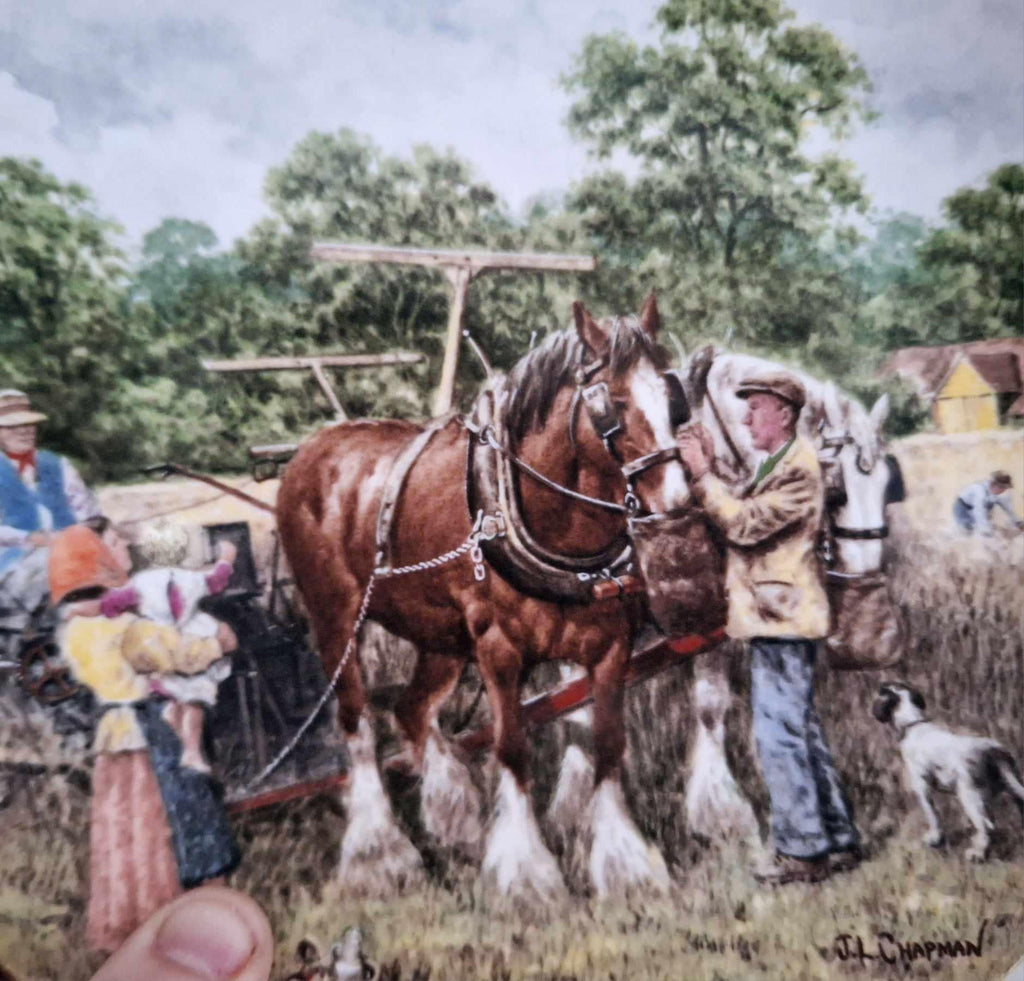 Wedgwood ‘Binding the Corn Plate by John L. Chapman | 1989 Limited Edition | Life on the Farm Series | Country Horse Scene |