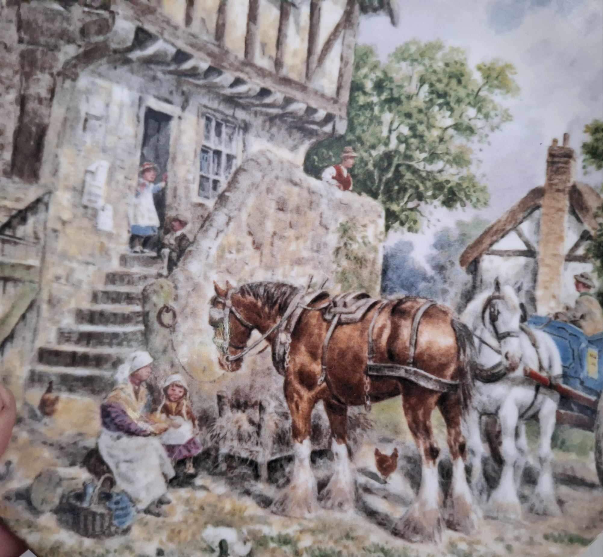 Wedgwood ‘Morning in the Farmyard Plate by John L. Chapman | 1988 Limited Edition | Life on the Farm Series | Country Horse Scene |