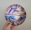 Sunlit Dance Collector Plate Freedom of the Ocean Compton Woodhouse Fine Bone China Dolphins Tropical Ocean Sunset Coral Reef Wall Art Gift