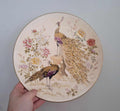 Oriental Seasons Summer Collector Plate Royal Worcester Fine Bone China Peacocks Floral Gold Rim Decorative Plate with Box Wall Art Gift