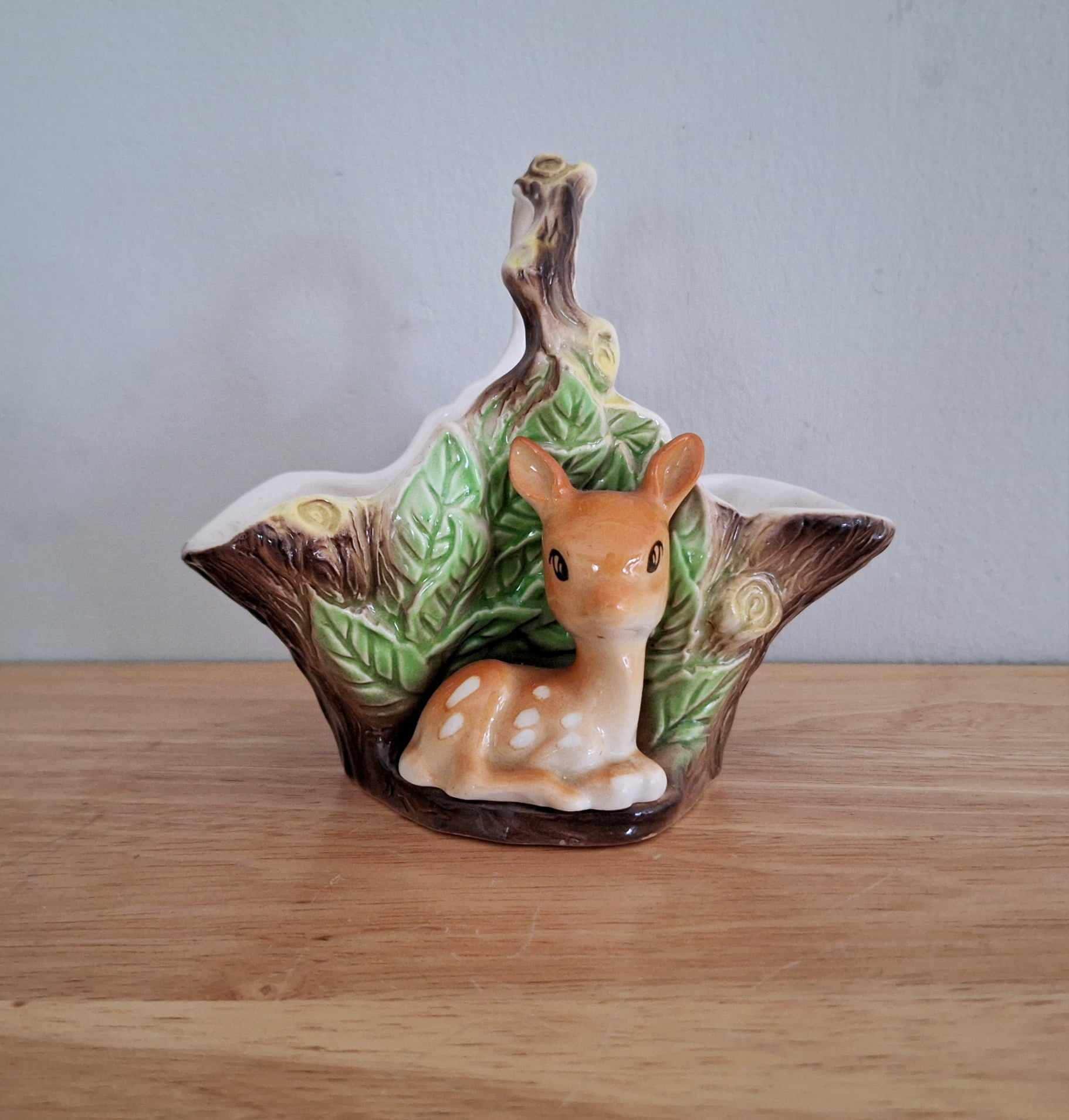 Hornsea Fauna Royal Planter | Vintage Ceramic Log Planter Deer | Select Your Own | Retro Woodland Home Decor | Cute Forest Style