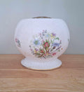 Aynsley Wild Tudor Flower Bowl Vase with Metal Frog | Vintage Bone China Posy Arrangement Bowl | English Floral Centrepiece Potpourri bowl.